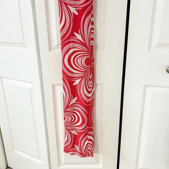 Free People Red Swirl Print Maxi Dress Open Back Cross Strap Bodycon Size S - Picture 4 of 6
